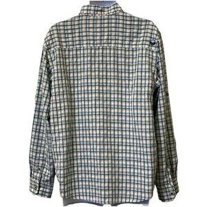 Wrangler Outdoor Mens Button Front Vented Shirt Size L Blue Regular Fit